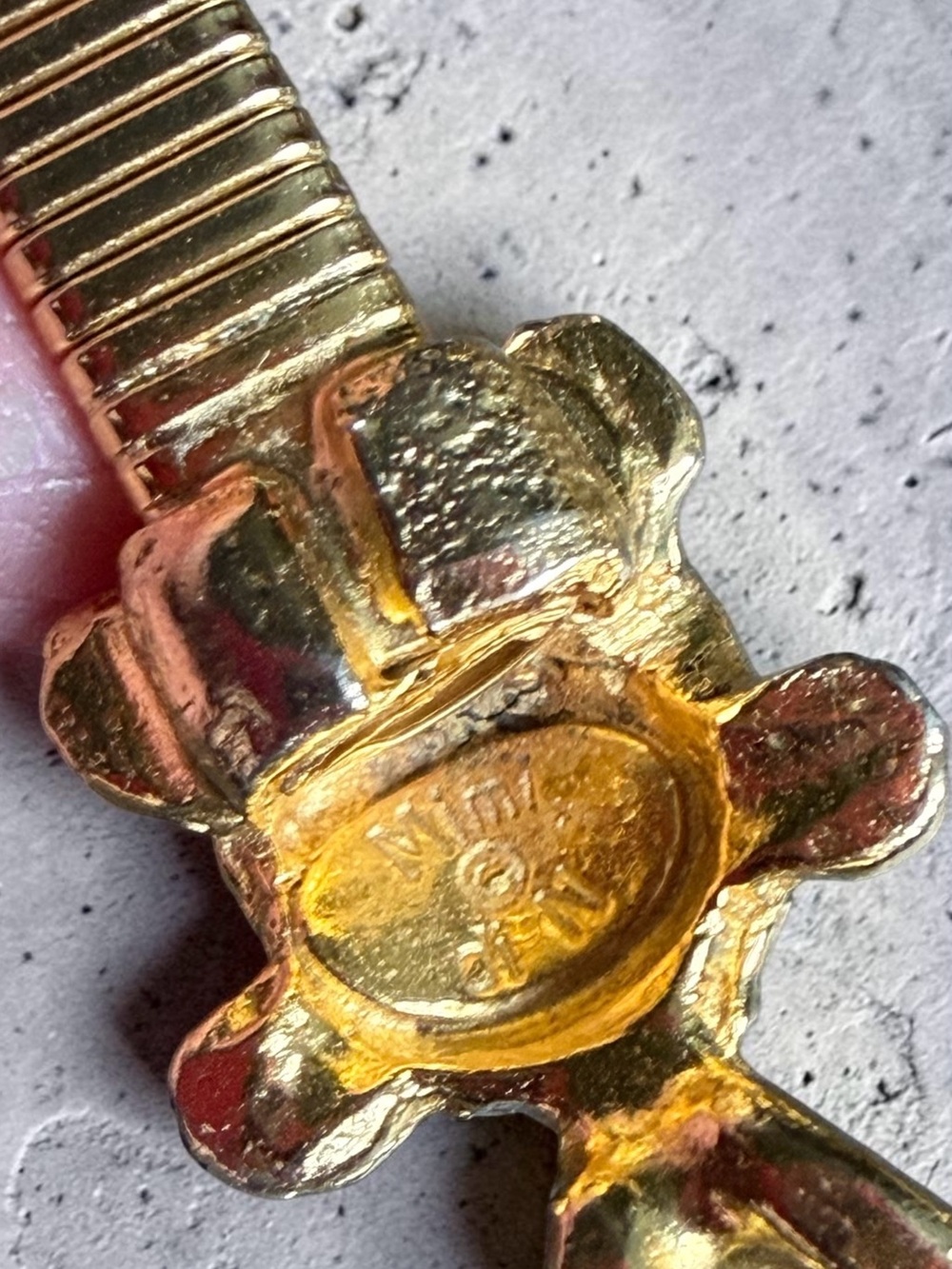 Iconic 1975 Mimi di N Kissing Turtle gold-tone stretch metal belt‎ RARE Vintage - Picture 4 of 7